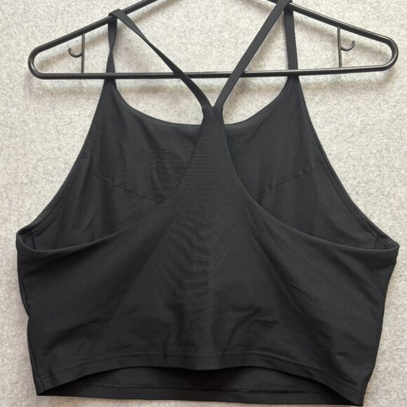 Old navy active power soft crop top built in bra solid black super stretch - Picture 2 of 5